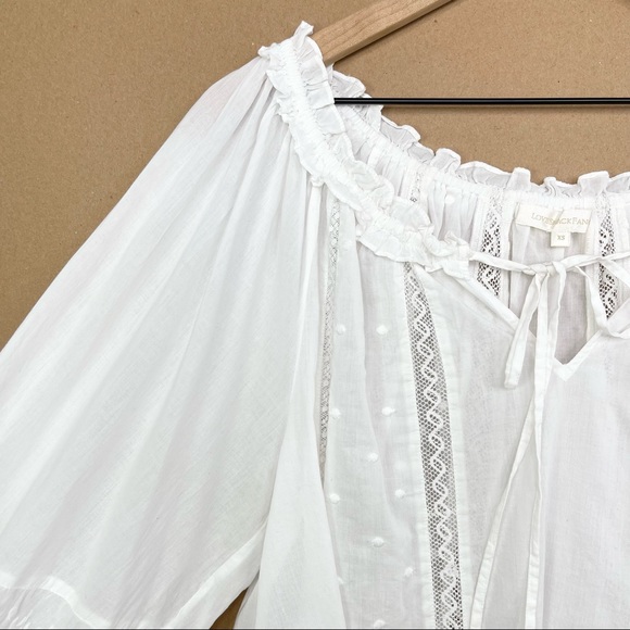 ♦️SOLD♦️LoveShackFancy Odina Embroidered White Cotton Blouse - Picture 7 of 16